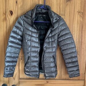 Calvin Klein Metallic Gray Puffer Jacket